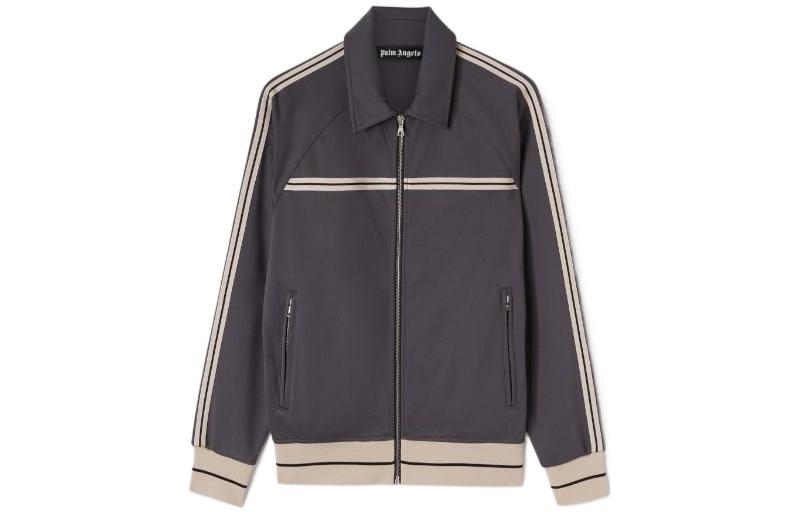 Order Palm Angels 2022秋冬款深灰色条纹拉链夹克. PMBD038F22FAB0010703