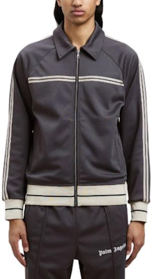 Palm Angels 2022秋冬款深灰色条纹拉链夹克. PMBD038F22FAB0010703 Lookbook Palm Angels 2022秋冬款深灰色条纹拉链夹克. PMBD038F22FAB0010703