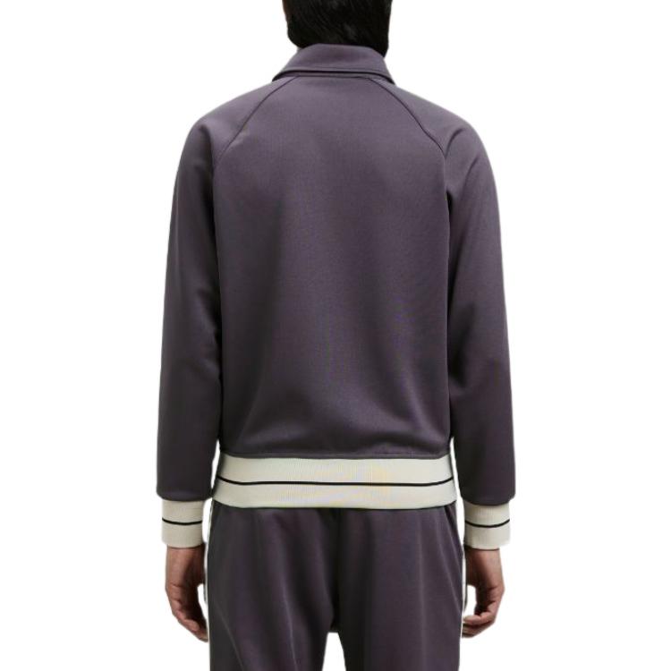 Shop Palm Angels 2022秋冬款深灰色条纹拉链夹克. PMBD038F22FAB0010703