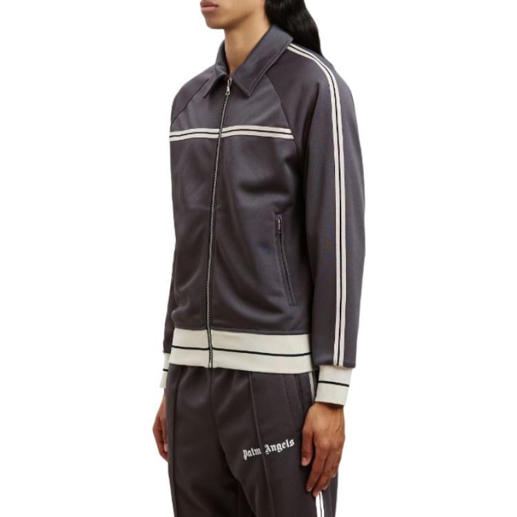 Purchase Palm Angels 2022秋冬款深灰色条纹拉链夹克. PMBD038F22FAB0010703