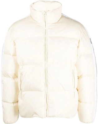 PALM ANGELS FW22 White Logo Puffer Jacket with Striped Trim. PMED019F22FAB0010401 Order PALM ANGELS FW22 White Logo Puffer Jacket with Striped Trim. PMED019F22FAB0010401
