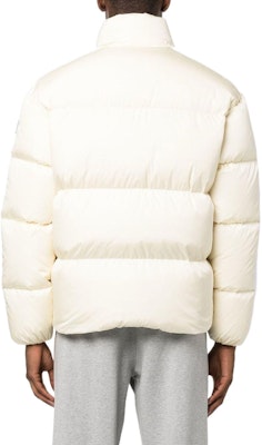 PALM ANGELS FW22 White Logo Puffer Jacket with Striped Trim. PMED019F22FAB0010401 Lookbook PALM ANGELS FW22 White Logo Puffer Jacket with Striped Trim. PMED019F22FAB0010401