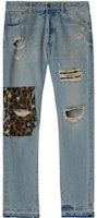 PALM ANGELS FW22 Animal Print Patchwork Jeans Men’s Blue PMYA012F22DEN0044560 PALM ANGELS FW22 Animal Print Patchwork Jeans Men’s Blue PMYA012F22DEN0044560