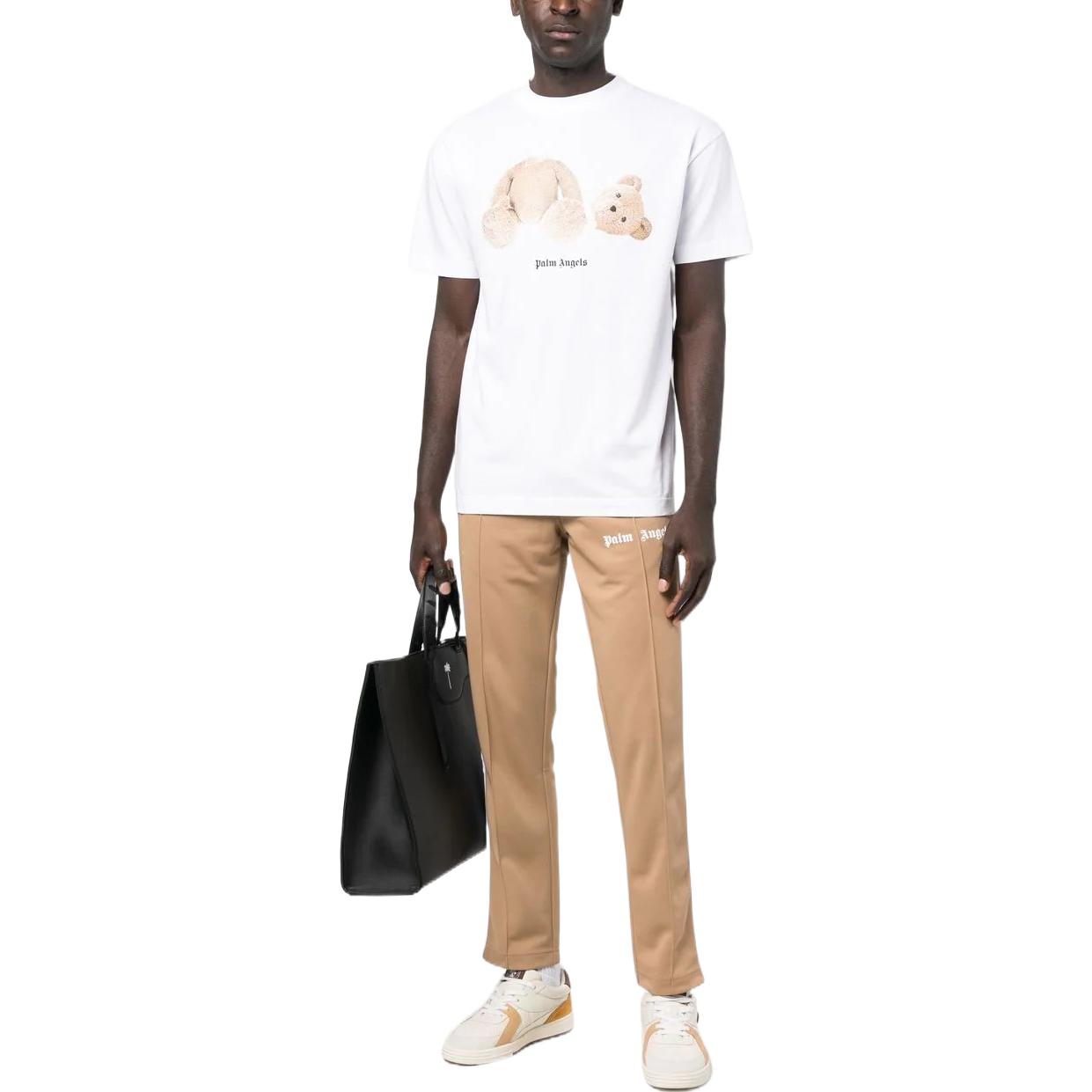 PALM ANGELS FW22 Bear Graphic Print Casual White T-Shirt for Men PMAA001C99JER0140160 圖 3