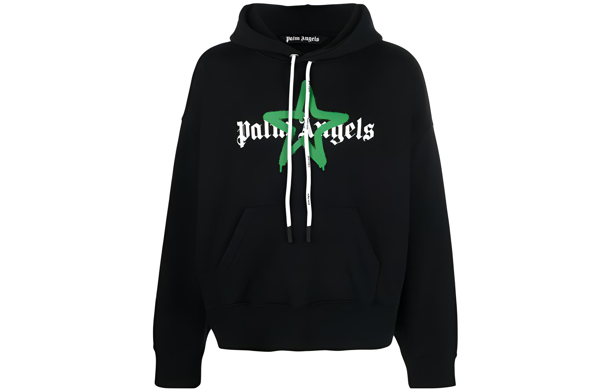 Palm Angels FW22 Black Graphic Logo Pullover Hoodie PMBB058C99FLE0071055