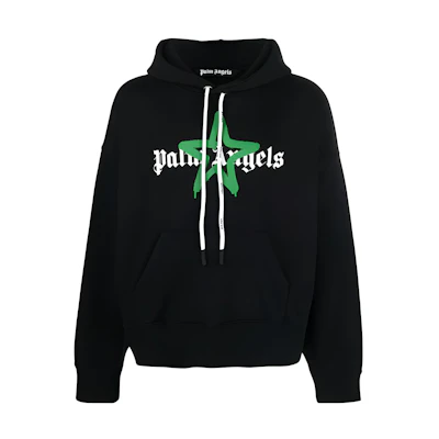 Palm Angels FW22 Black Graphic Logo Pullover Hoodie PMBB058C99FLE0071055