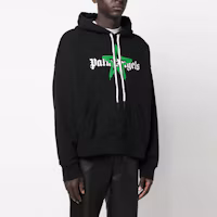 Purchase Palm Angels 2022年秋冬黑色圖案Logo連帽衫 PMBB058C99FLE0071055