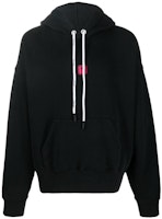 PALM ANGELS FW22 Black Hoodie with Logo Patch for Men. PMBB058F22FLE0061010 PALM ANGELS FW22 Black Hoodie with Logo Patch for Men. PMBB058F22FLE0061010