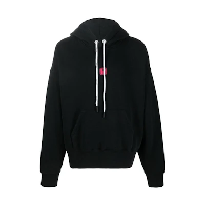 PALM ANGELS FW22 Black Hoodie with Logo Patch for Men. PMBB058F22FLE0061010