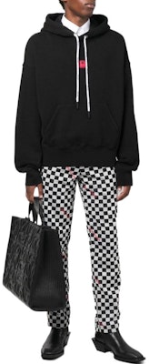 PALM ANGELS FW22 Black Hoodie with Logo Patch for Men. PMBB058F22FLE0061010 Lookbook PALM ANGELS FW22 Black Hoodie with Logo Patch for Men. PMBB058F22FLE0061010