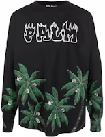Order Sudadera Negra PALM ANGELS FW22 con Logo de Planta y Letras para Hombre. PMAB001S23JER0021055
