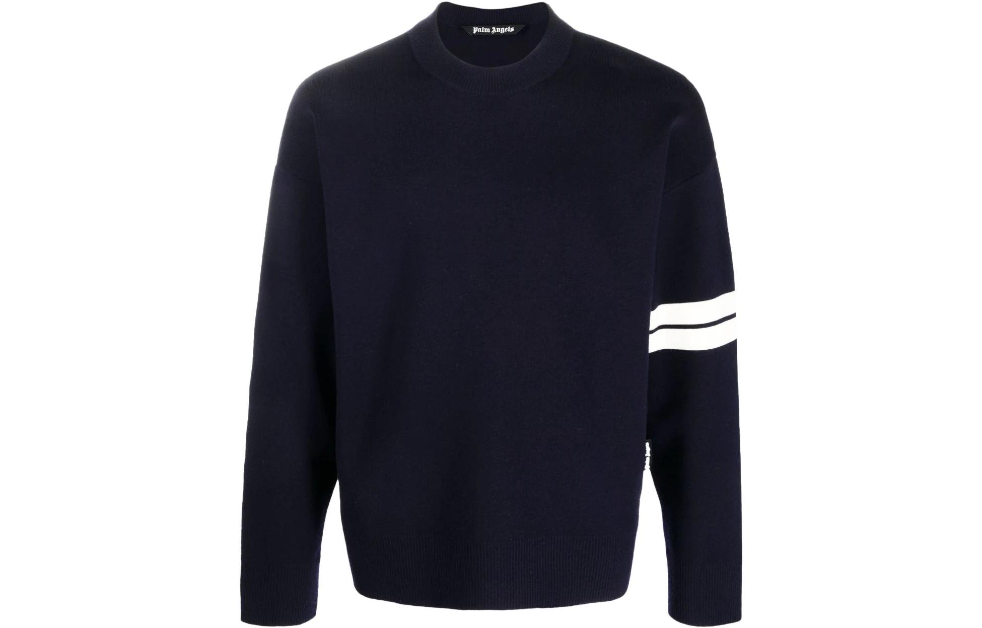 Palm Angels FW22 Black Stripe Detail Long Sleeve Sweatshirt Men PMHE031S22KNI00146034603