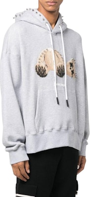 PALM ANGELS 2022秋冬卡通图案铆钉连帽衫男士灰色长袖上衣 PMBB058F22FLE0010560 Purchase PALM ANGELS 2022秋冬卡通图案铆钉连帽衫男士灰色长袖上衣 PMBB058F22FLE0010560