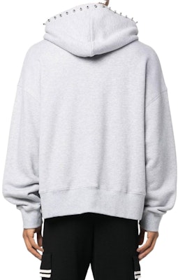 PALM ANGELS 2022秋冬卡通图案铆钉连帽衫男士灰色长袖上衣 PMBB058F22FLE0010560 Details for PALM ANGELS 2022秋冬卡通图案铆钉连帽衫男士灰色长袖上衣 PMBB058F22FLE0010560