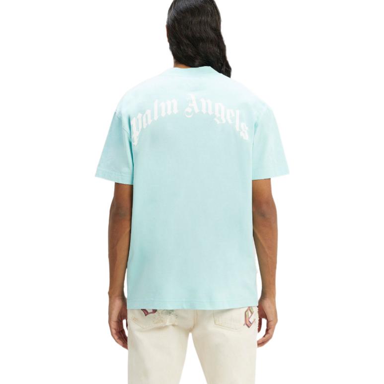 Purchase PALM ANGELS FW22 Cartoon Print Crewneck T-Shirt Unisex Light Blue PMAA001C99JER0144060