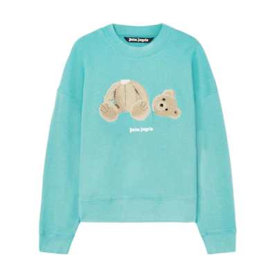 Palm Angels FW22 Cartoon Print Pullover Crewneck Sweatshirt Blue Unisex PMBA026C99FLE0054360