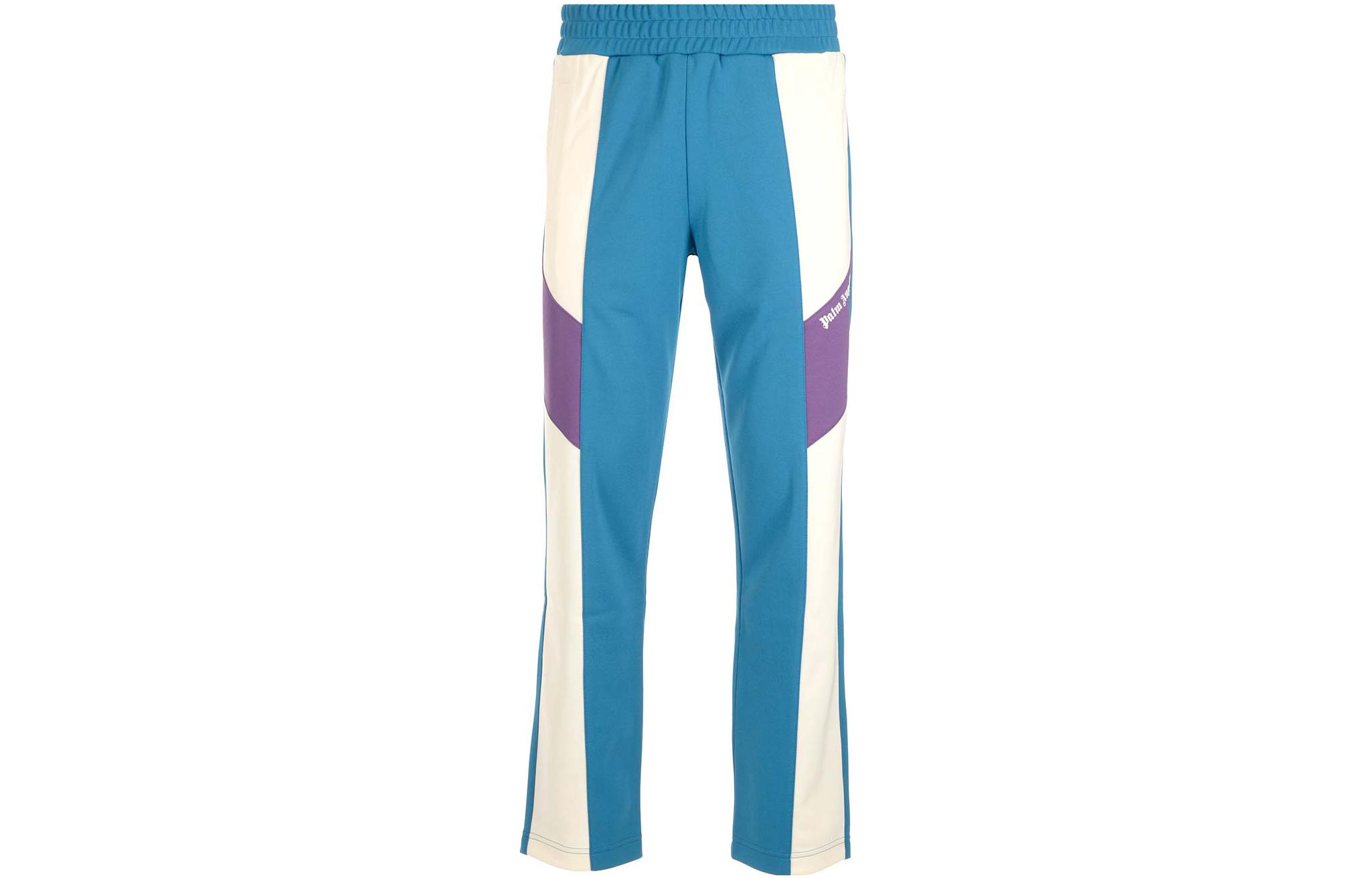PALM ANGELS FW22 Colorblock Straight-Leg Track Pants Blue 秋款 PMCJ003F22FAB0014703