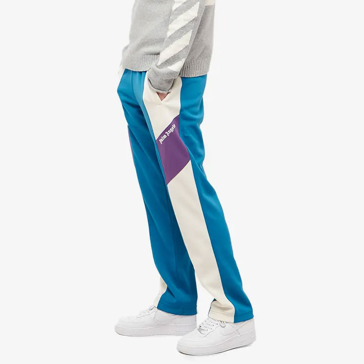 Purchase PALM ANGELS FW22 藍色拼色直筒運動長褲 秋季款 PMCJ003F22FAB0014703