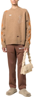 팜엔젤스 FW22 디스트레스 아가일 니트 풀오버 스웨터 베이지. PMHE042F22KNI0016103 Lookbook 팜엔젤스 FW22 디스트레스 아가일 니트 풀오버 스웨터 베이지. PMHE042F22KNI0016103