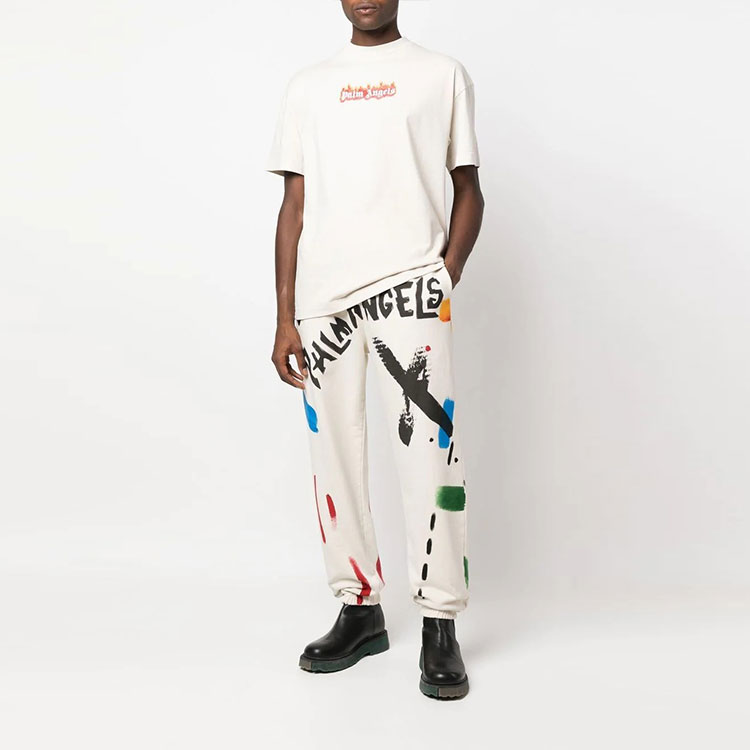 PALM ANGELS FW22 Flame Logo Graphic Crewneck T-Shirt Men’s Off-White. PMAA072F22JER0040310 圖 3