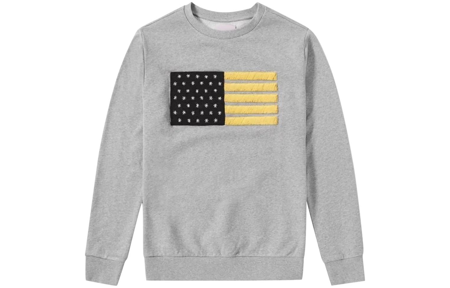 Palm Angels FW22 Grey Long Sleeve Pullover Sweatshirt with Chest Print PMBA001S160360240788