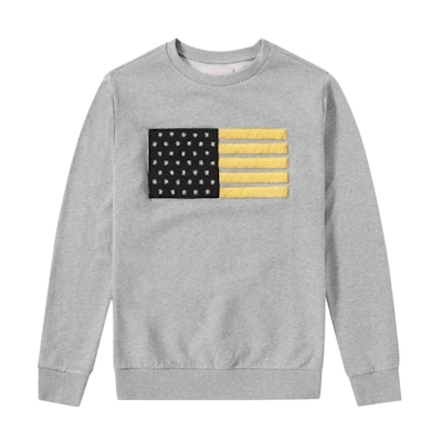 Palm Angels FW22 Grey Long Sleeve Pullover Sweatshirt with Chest Print PMBA001S160360240788