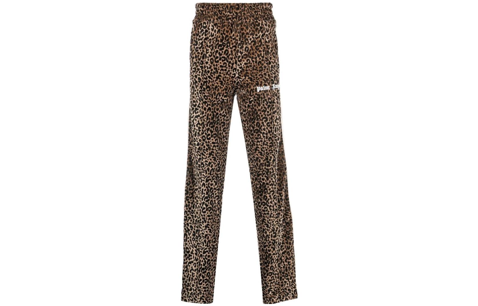 PALM ANGELS FW22 Leopard Straight Track Pants Yellow Men’s. PMCJ001F22FAB01076017601