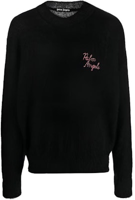 パームエンジェルス FW22 ロゴ刺繍 クルーネック セーター ブラック PMHE007F22KNI0021032 Buy パームエンジェルス FW22 ロゴ刺繍 クルーネック セーター ブラック PMHE007F22KNI0021032