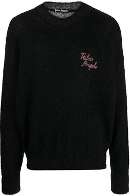 パームエンジェルス FW22 ロゴ刺繍 クルーネック セーター ブラック PMHE007F22KNI0021032 Order パームエンジェルス FW22 ロゴ刺繍 クルーネック セーター ブラック PMHE007F22KNI0021032