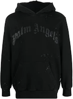 Palm Angels FW22 Logo Print Pullover Hoodie Black Menswear PMBB117F22FLE0041010 Palm Angels FW22 Logo Print Pullover Hoodie Black Menswear PMBB117F22FLE0041010