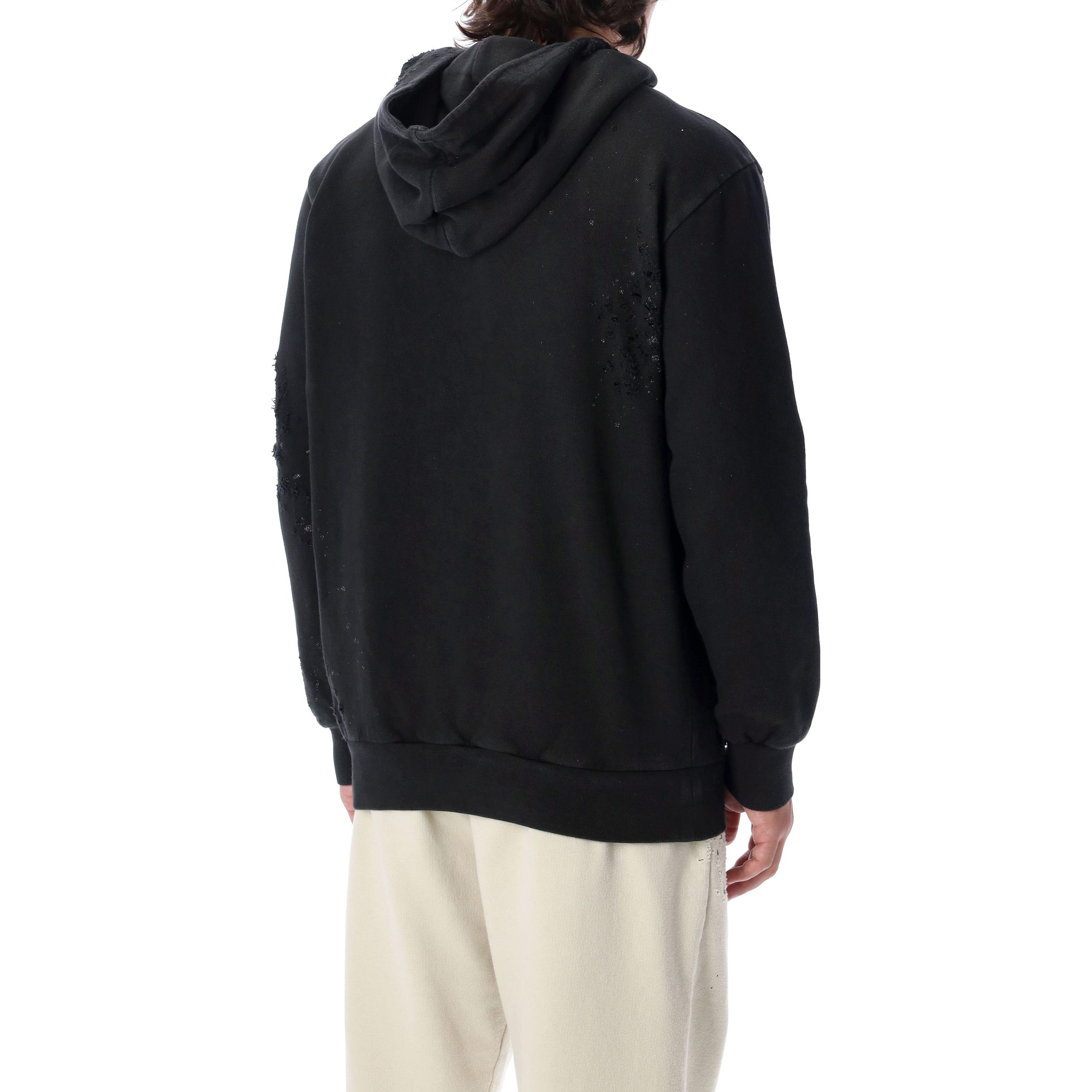 Shop Palm Angels FW22 Logo Print Pullover Hoodie Black Menswear PMBB117F22FLE0041010