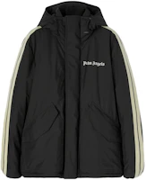 Palm Angels FW22 Logo Print Stripe Hoodie Jacket Black PMKP001S23FAB0011001 Palm Angels FW22 Logo Print Stripe Hoodie Jacket Black PMKP001S23FAB0011001