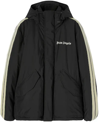 Palm Angels FW22 Logo Print Stripe Hoodie Jacket Black PMKP001S23FAB0011001 Buy Palm Angels FW22 Logo Print Stripe Hoodie Jacket Black PMKP001S23FAB0011001