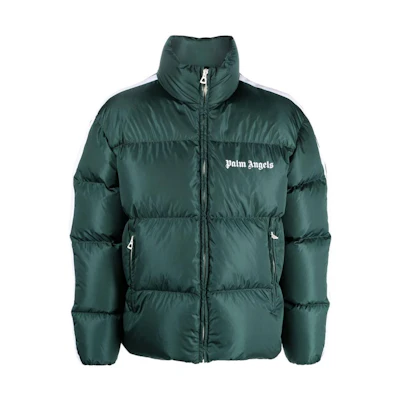 PALM ANGELS FW22 Logo Print Zip-Up Track Jacket Green - . PMED019C99FAB0015501