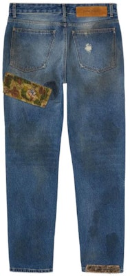 PALM ANGELS FW22 Palm Tree Print Blue Denim Jeans Men PMYA012F22DEN0094510 Lookbook PALM ANGELS FW22 Palm Tree Print Blue Denim Jeans Men PMYA012F22DEN0094510