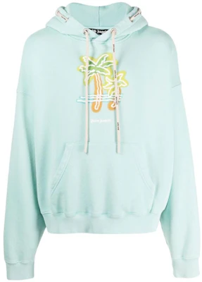 Palm Angels FW22 棕櫚樹藍綠色連帽長袖上衣 PMBB115G22FLE0024318 Buy Palm Angels FW22 棕櫚樹藍綠色連帽長袖上衣 PMBB115G22FLE0024318