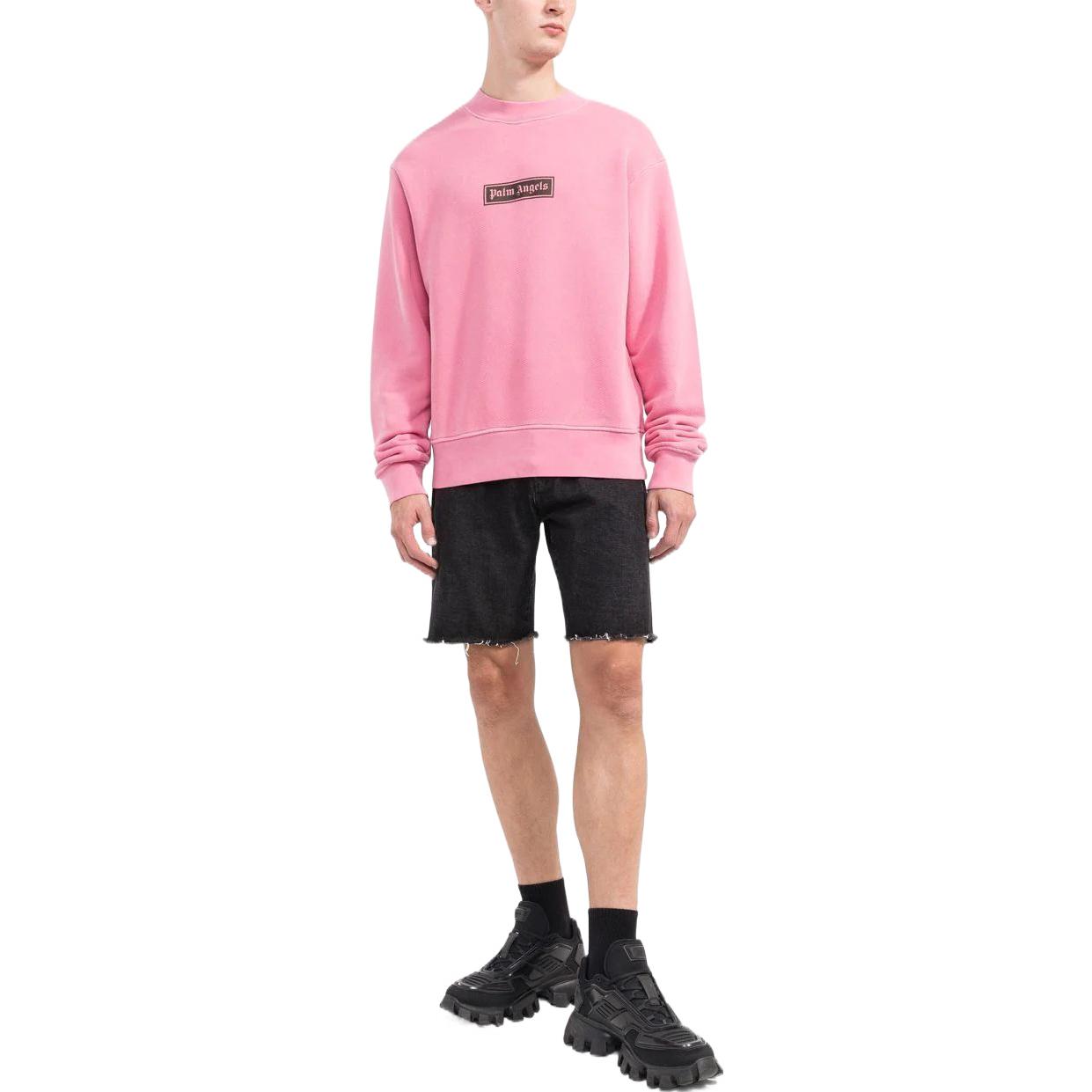 Lookbook PALM ANGELS FW22 粉色Logo印花男款長袖套頭衫 PMBA062F22FLE0013210