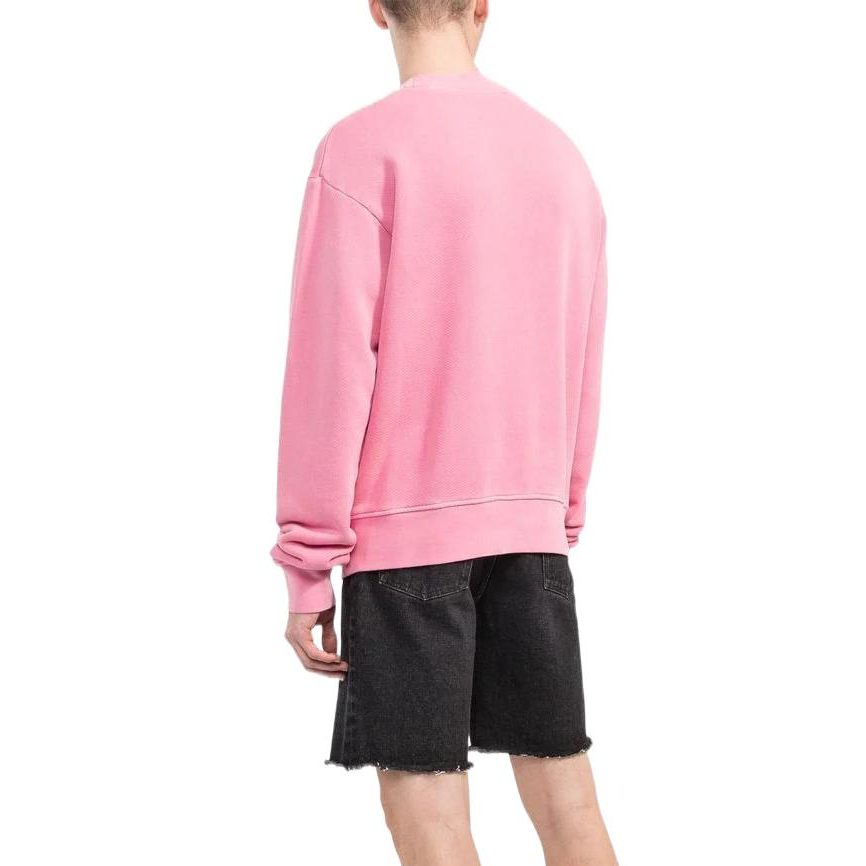 Shop PALM ANGELS FW22 粉色Logo印花男款長袖套頭衫 PMBA062F22FLE0013210