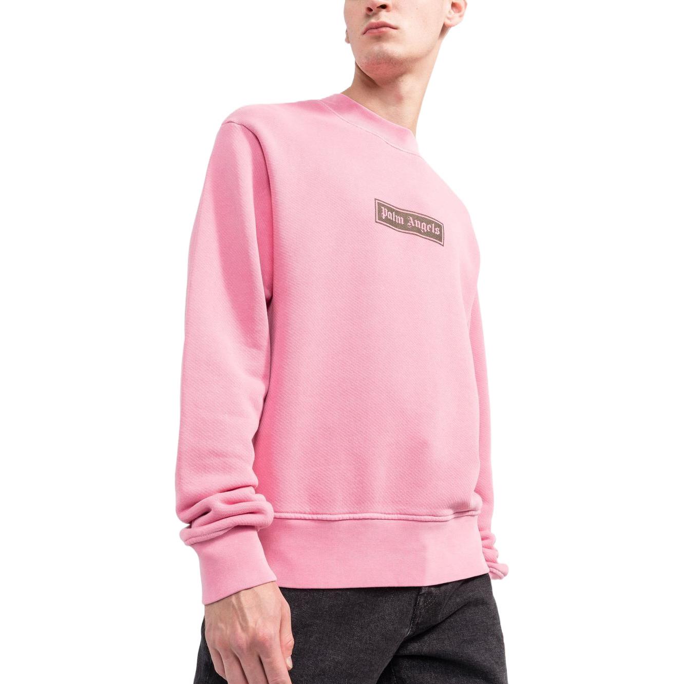 Purchase PALM ANGELS FW22 粉色Logo印花男款長袖套頭衫 PMBA062F22FLE0013210