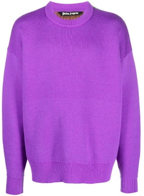 PALM ANGELS 22秋冬 紫色提花圖案羊毛套頭毛衣 PMHE007F22KNI0013710 Order PALM ANGELS 22秋冬 紫色提花圖案羊毛套頭毛衣 PMHE007F22KNI0013710