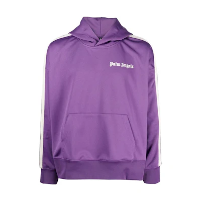 PALM ANGELS FW22 Purple Logo Print Hoodie Long Sleeve. PMBD043F22FAB00237033703