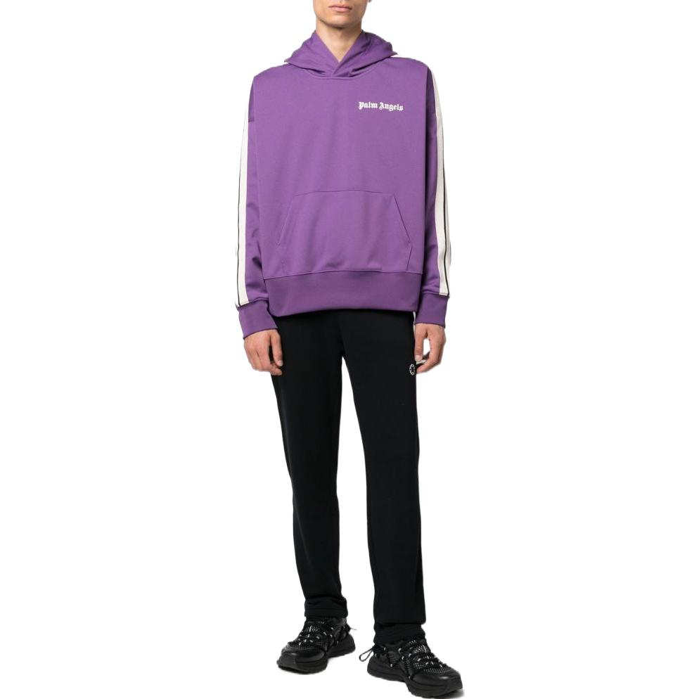 Lookbook PALM ANGELS FW22 Purple Logo Print Hoodie  Long Sleeve. PMBD043F22FAB00237033703