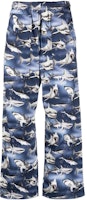 PALM ANGELS FW22 Shark Print Wide-Leg Pants Blue Black Casual Wear. PMCA129S23FAB0024510 PALM ANGELS FW22 Shark Print Wide-Leg Pants Blue Black Casual Wear. PMCA129S23FAB0024510