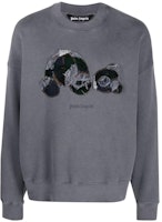 PALM ANGELS FW22 Teddy Bear Logo Embroidered Crewneck Sweatshirt Grey Mens. PMBA026F22FLE00249404940 PALM ANGELS FW22 Teddy Bear Logo Embroidered Crewneck Sweatshirt Grey Mens. PMBA026F22FLE00249404940