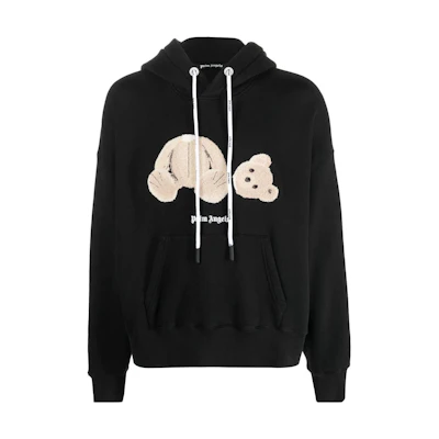 PALM ANGELS FW22 Teddy Bear Logo Print Hoodie Black PMBB058C99FLE0051060