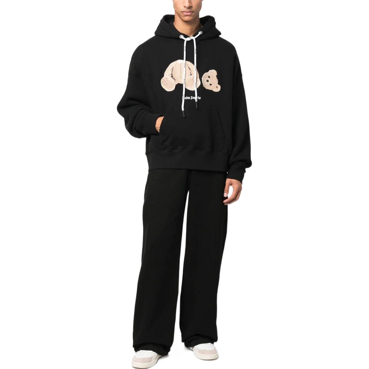 PALM ANGELS FW22 Teddy Bear Logo Print Hoodie  Black PMBB058C99FLE0051060 圖 3