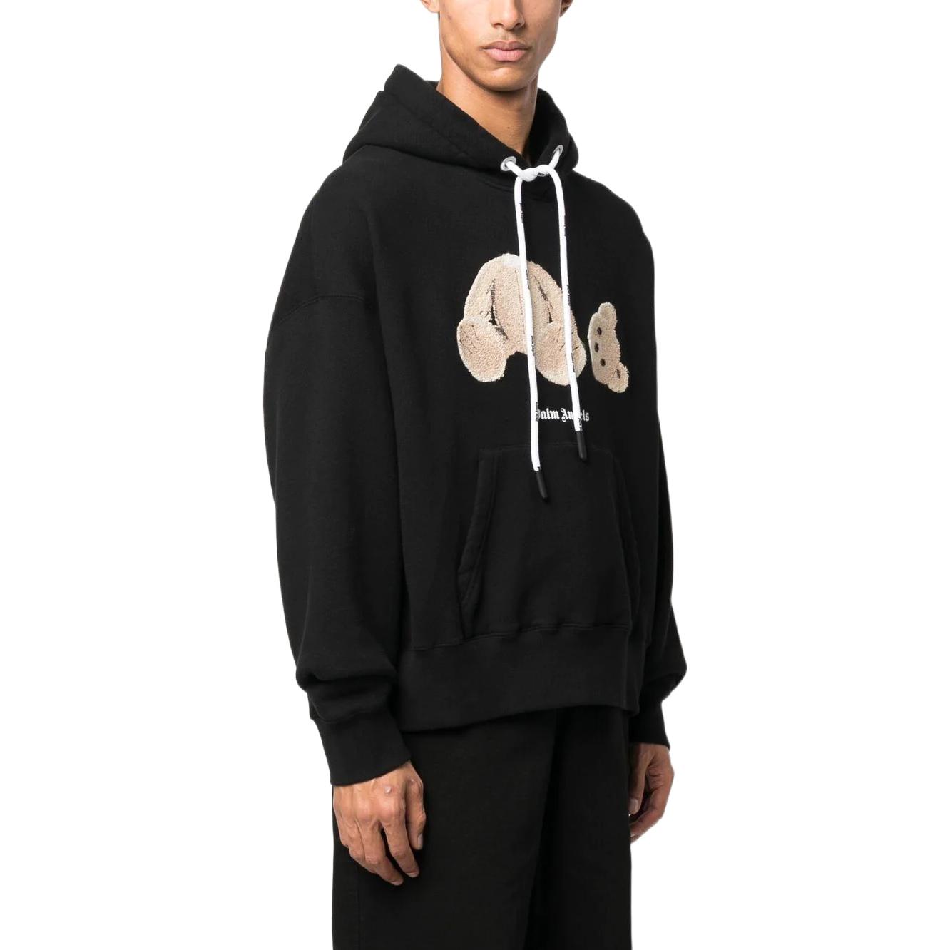 PALM ANGELS FW22 Teddy Bear Logo Print Hoodie  Black PMBB058C99FLE0051060 圖 5
