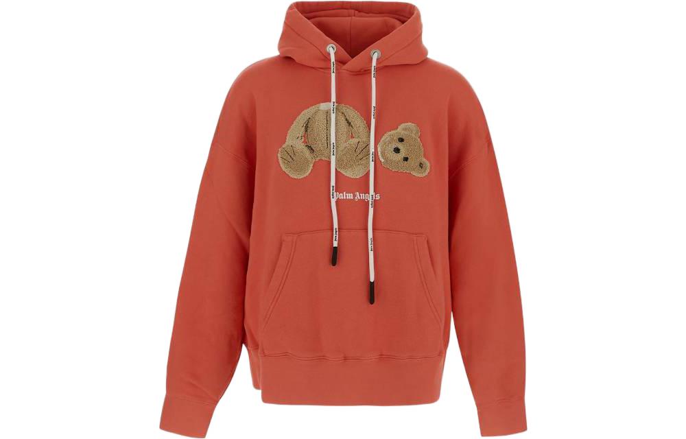 Order 棕榈天使FW22泰迪熊印花连帽衫珊瑚橙色 PMBB058F22FLE0083460
