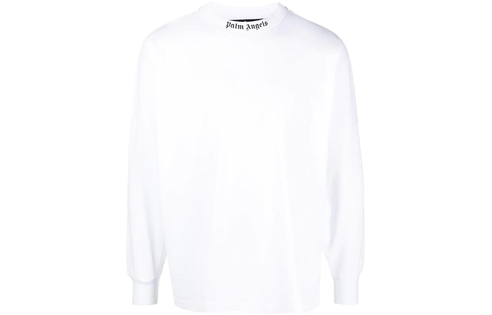 Palm Angels FW22 White Back Logo Print Long Sleeve T-Shirt . PMAB001C99JER0040110