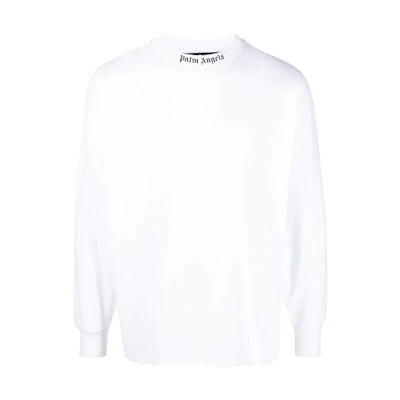 Palm Angels FW22 White Back Logo Print Long Sleeve T-Shirt . PMAB001C99JER0040110